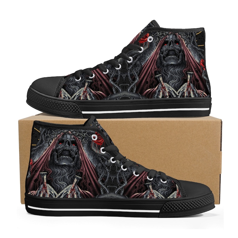 Gun Rose Skull Women's High Top Shoes main image 1