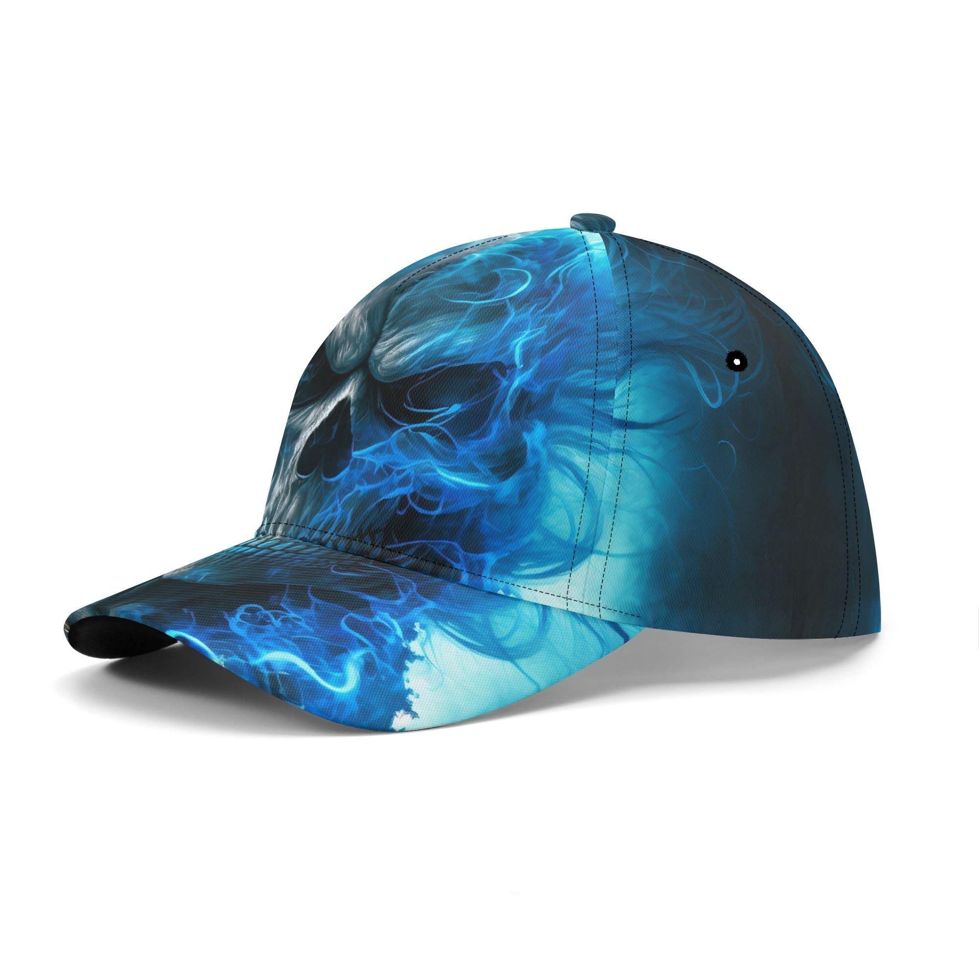 Gothic Skull Baseball Cap, Floral Skull Adjustable Hat  display picture 3