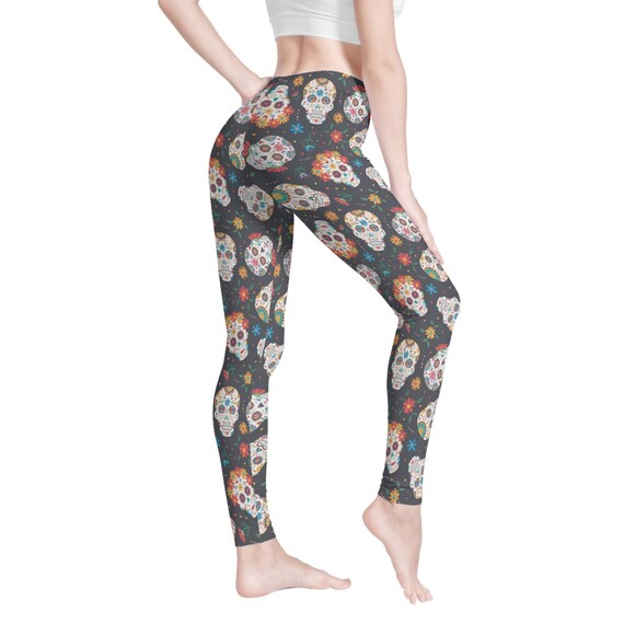 Sugar Skull Girl Fitness Leggings Floral Sugar Skull Skinny Pants Mexico Sport Leggings Calaveras Skull Women Yoga Pants Fitness Leggings Etsy UK