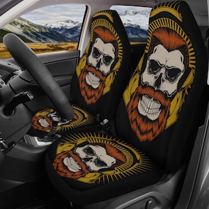 Gothic Car Seat Cover skull car mat, Halloween skull seat cover mat for car skeleton seat protector cover mat for car, horror car seat cover