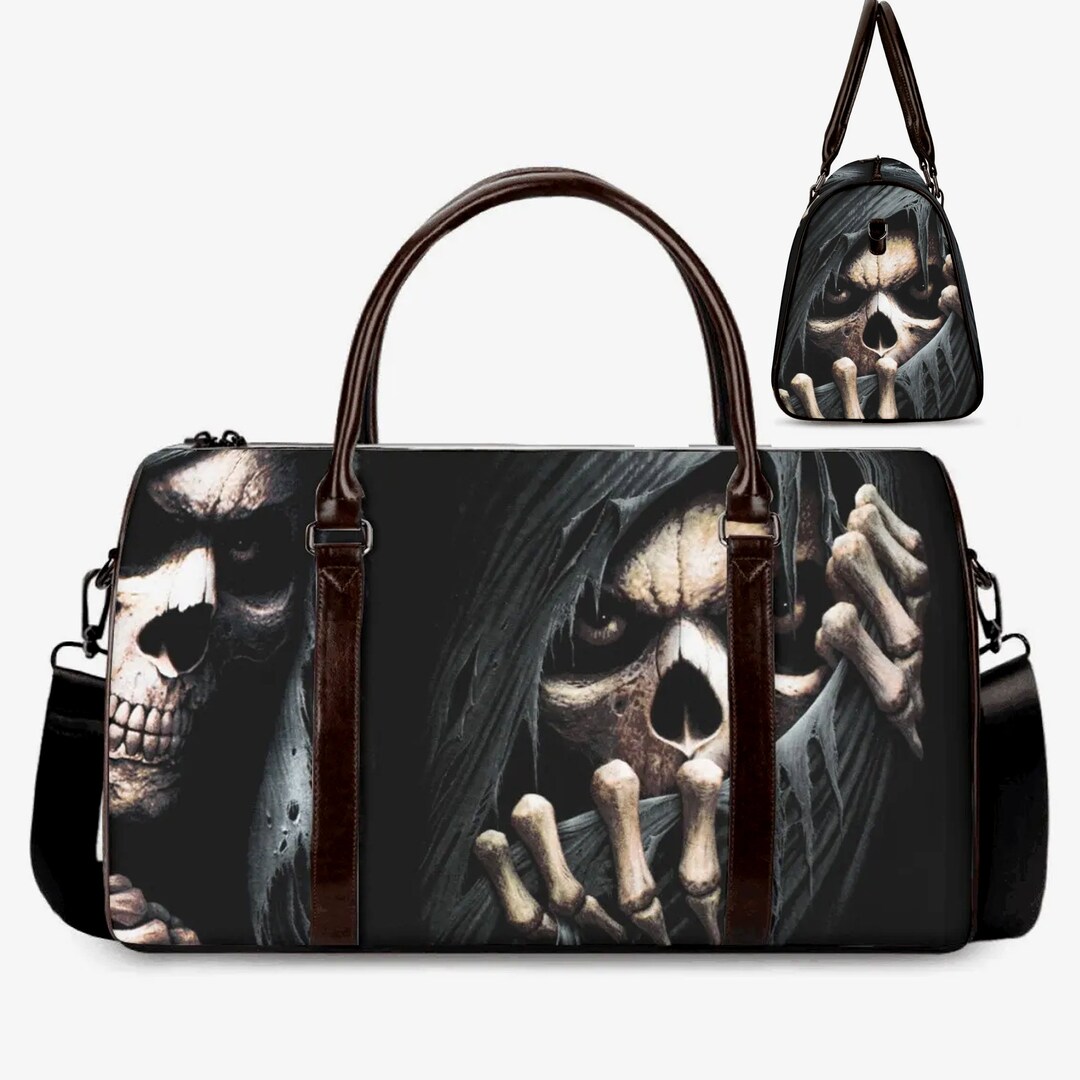 Sack Reaper Grim Reaper Shoulder Bag, Biker Skull Duffel Bag, Halloween Large ...