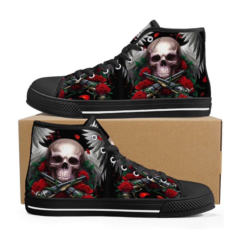 Flower Skull Canvas Shoes