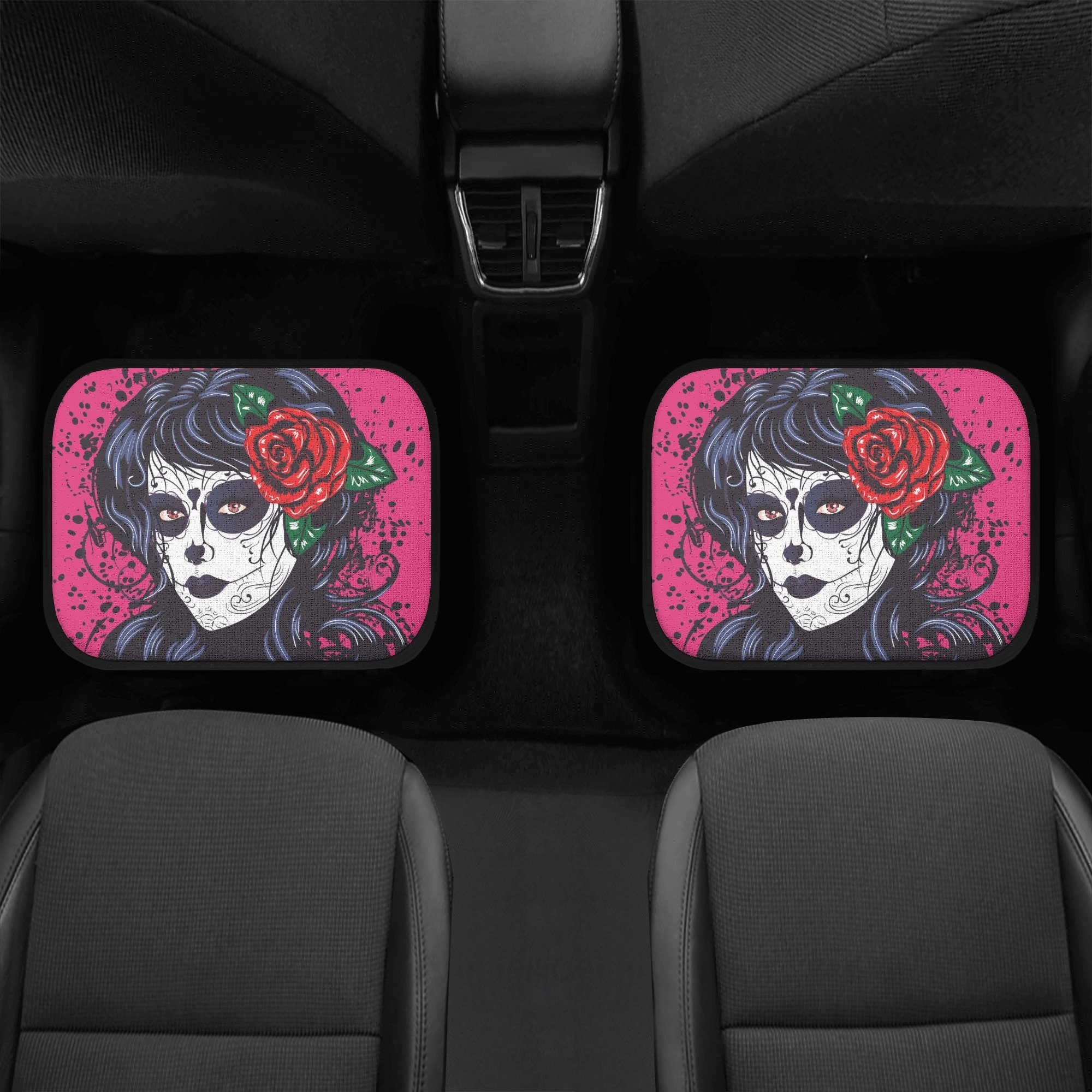 Sugar Skull Girl Car Seat Cover, Candy Skull Car Seat Covers Car