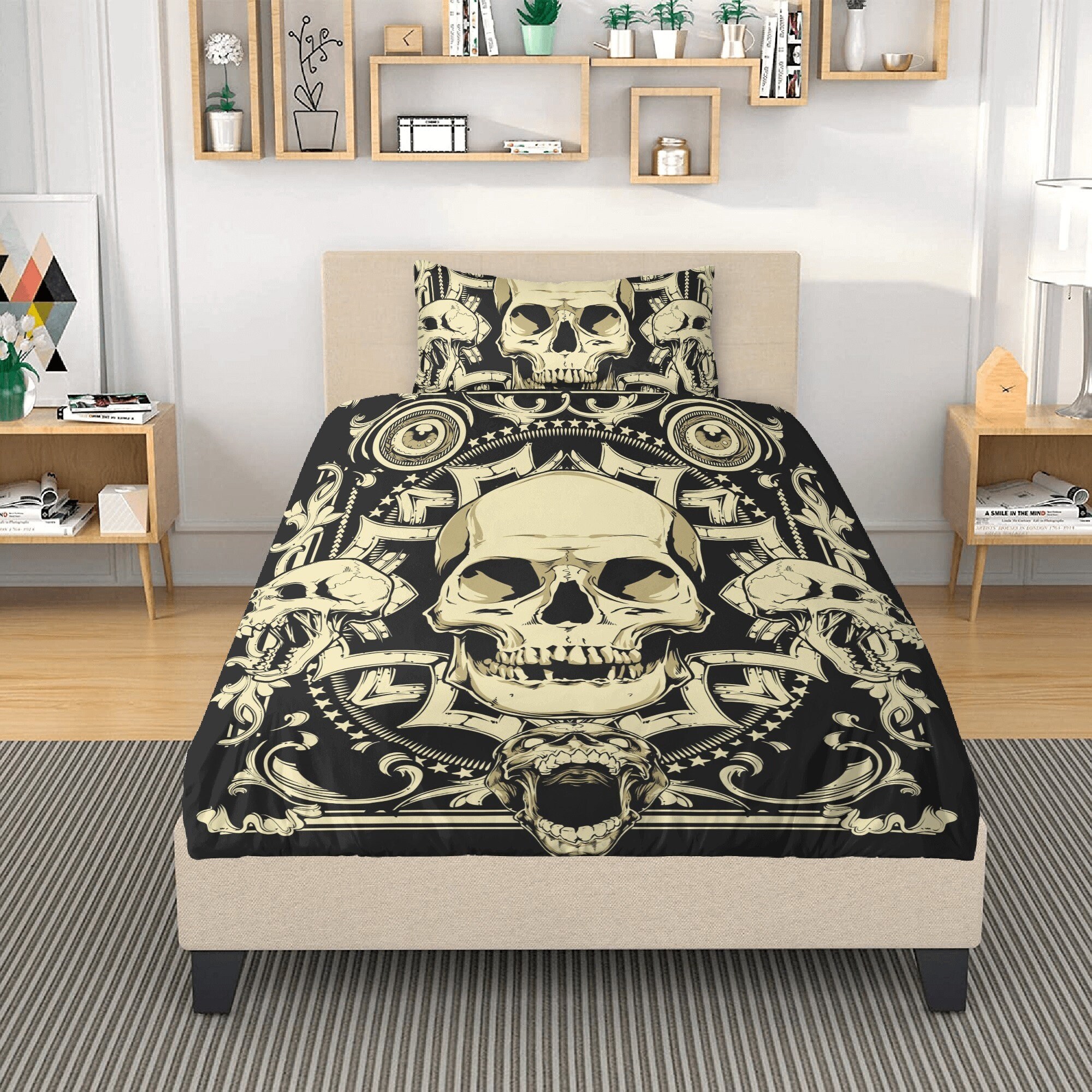 Skull Bedding Set, Monster Bedding Set