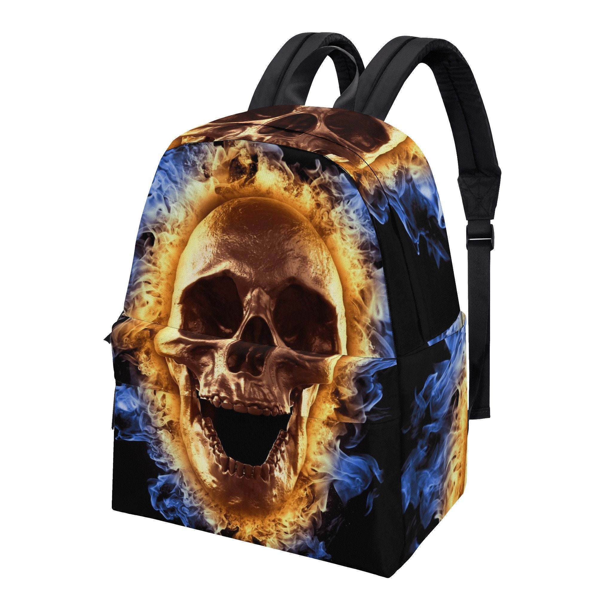 Fire Skull Backpack Purse for Girl Motorcycle Skull Travel Backpack Grim Reaper Backpack Purse for Girl Evil Face Carry on Bag Punisher Etsy