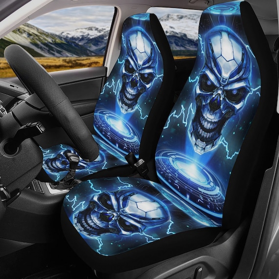 Dancing Skeleton Halloween Car Seat Covers, Gothic Spooky Car Seat covers