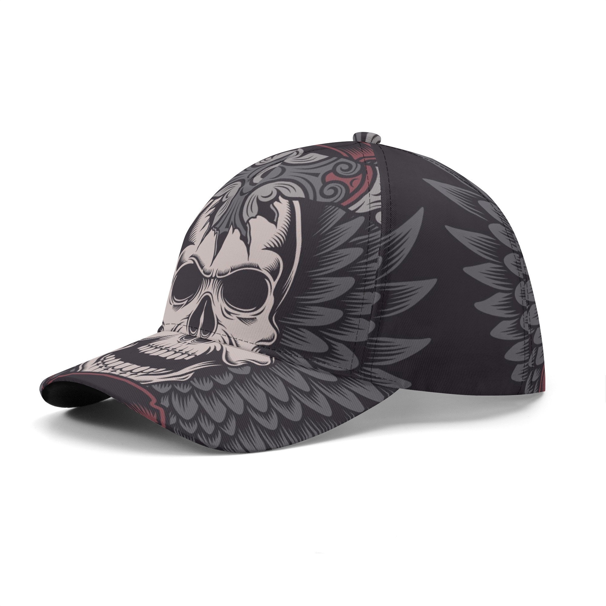 Death Skull Cap for Men, Goth Baseball Cap, Flame Skull Baseball