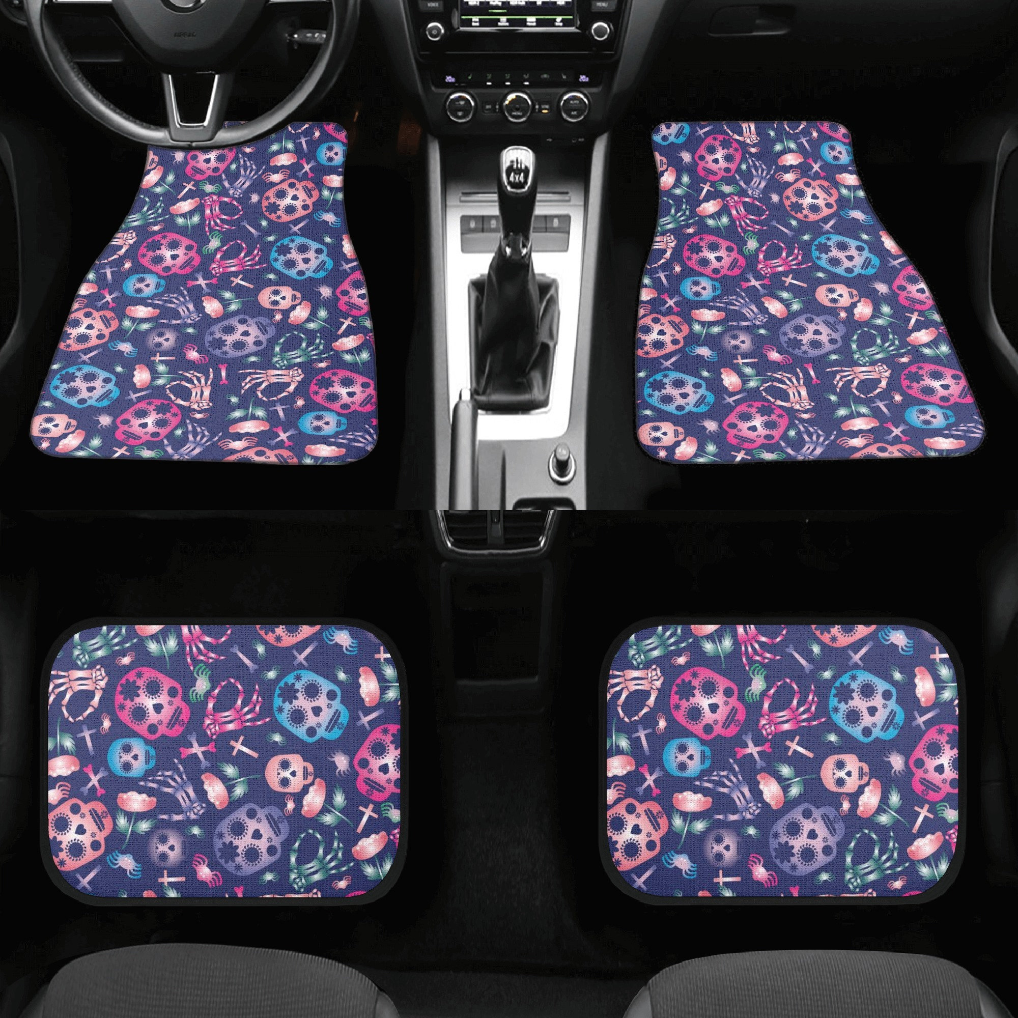 Sugar Skull Pet Car Seat Cover main image 1