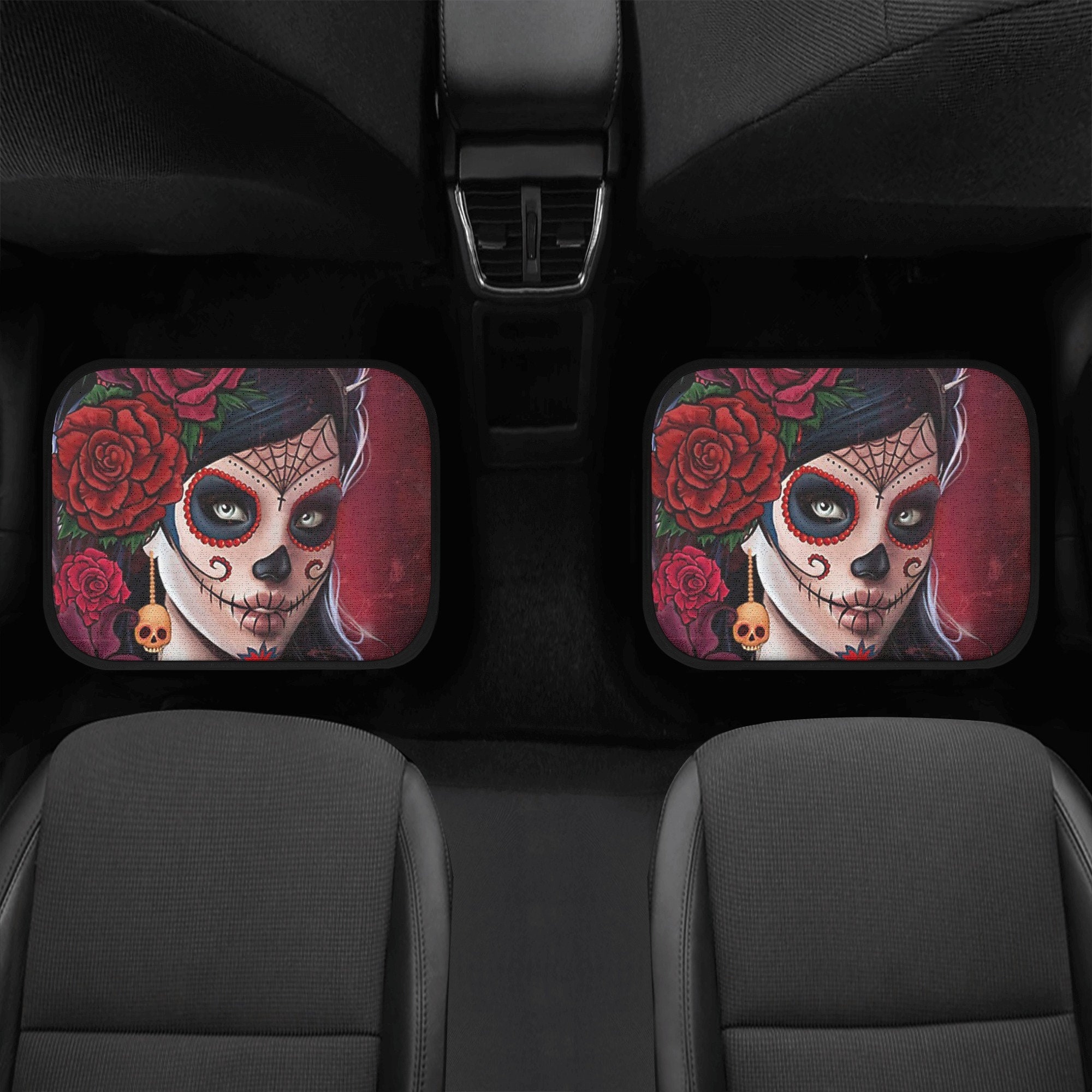 Until My Last Breath Car Seat Covers Custom Floral Girl Skull Car Acce