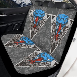 Halloween skull Car Seat Cover mat, Gothic skull seat cover mat for car Grim reaper skull seat cover skull car mat, skull seat cover for car