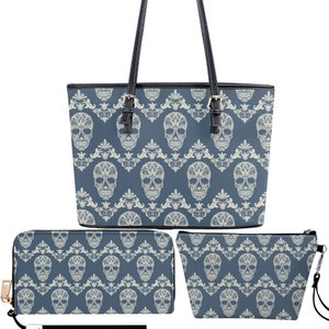 Floral Zuckerschädel Kosmetiktasche, Zuckerschädel Einkaufstasche, Zuckerschädel Brieftasche, mexikanische Schädeltasche mit Schultergurt, mexikanische Schädelkosmetiktasche