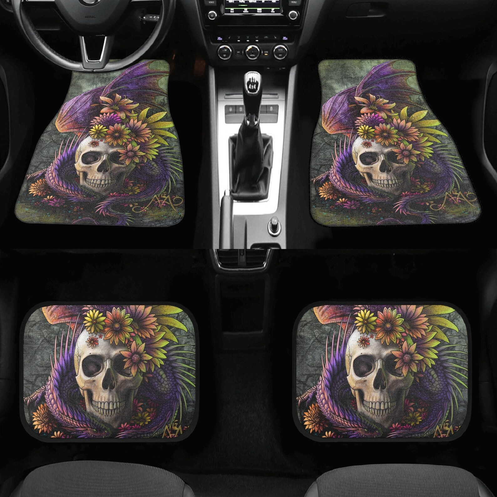 Viking Skull Pet Car Seat Cover