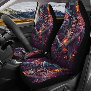 Evil rug for car, horror car seat cover full set, evil seat cover for vehicles, hooded skull car protector, flame skull car tool, flower sku