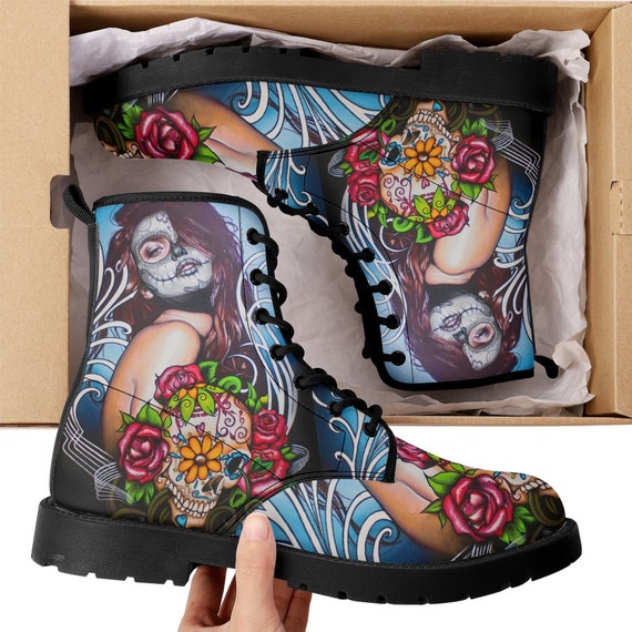 Women's sugar skull boots sale