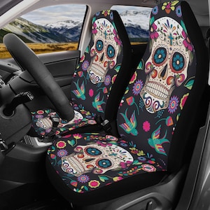 Sugar skull car seat cover - .de