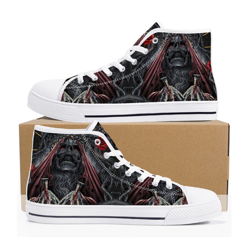Gun Rose Skull Women's High Top Shoes main image 0