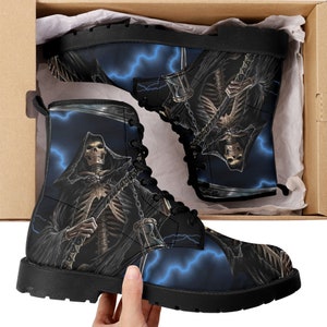 Motorcycle skull men women boots, flame skull men women shoes, motorcycle skull fashion leather boots, flame skull men women boots shoes