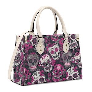 Sugar Skull Kosmetiktasche, Sugar Skull Messenger Bag, Sugar Skull Damenhandtasche, Mexiko Messenger Bag, Mexiko Handtasche mit Gurt, Mexikaner s