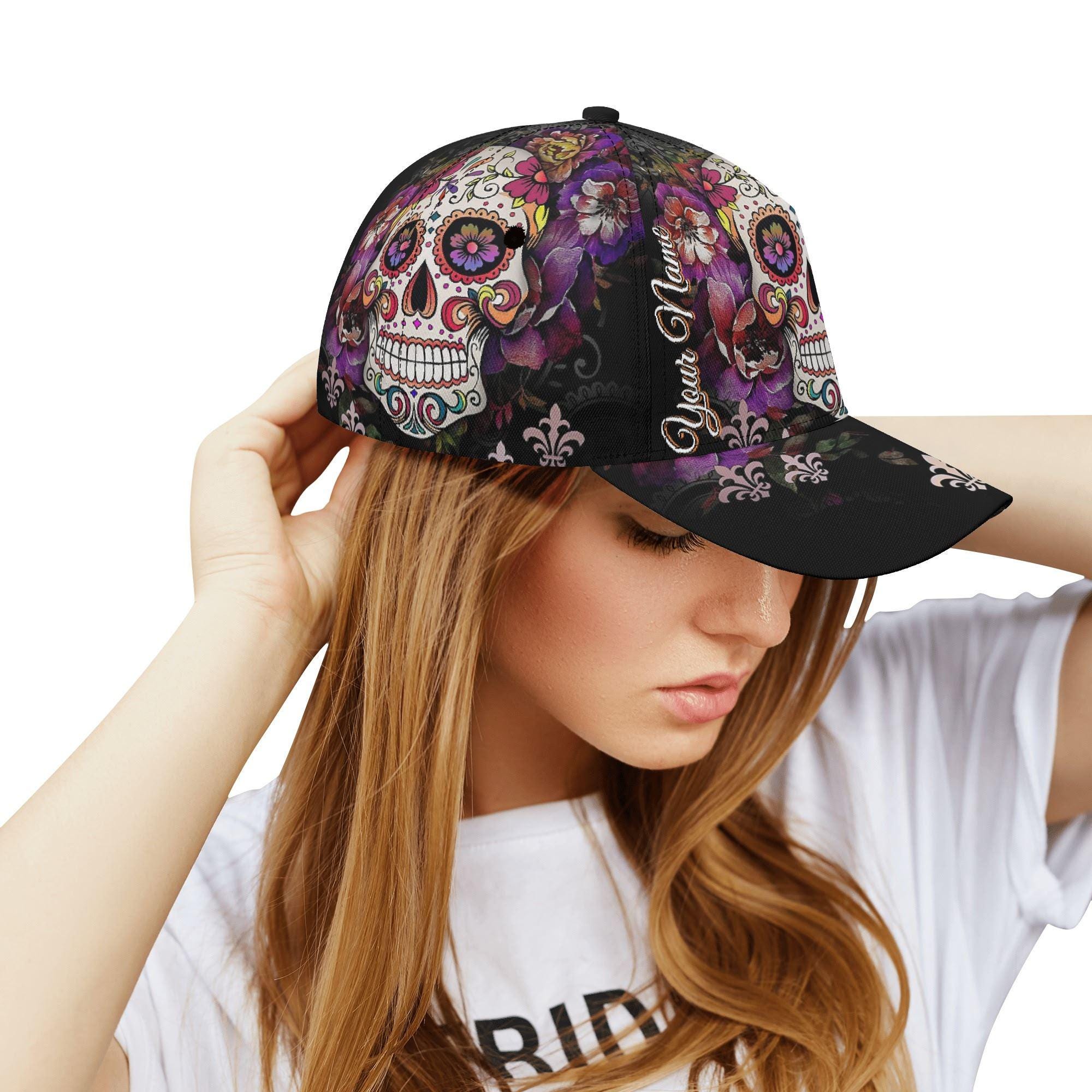 Custom Baseball Cap, Sugar Skull Cap, Candy Skull Hat  display picture 1