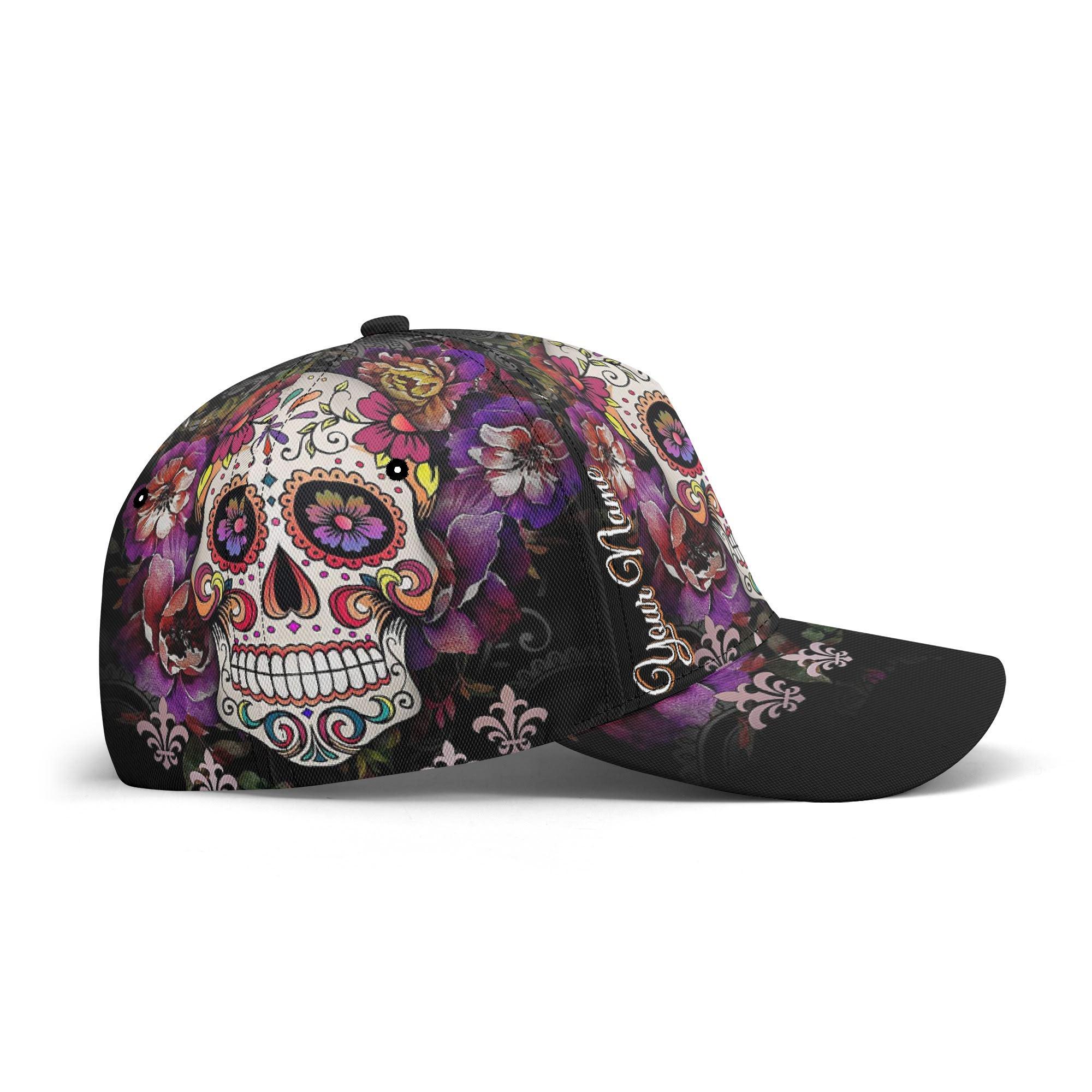 NWT Candy Did It! One Of A Kind Purple Sugar Scull Twinkle Bling Ball Cap Womens Jeweled Studded Hat - Sugar Skull Day of The Dead  main image 3