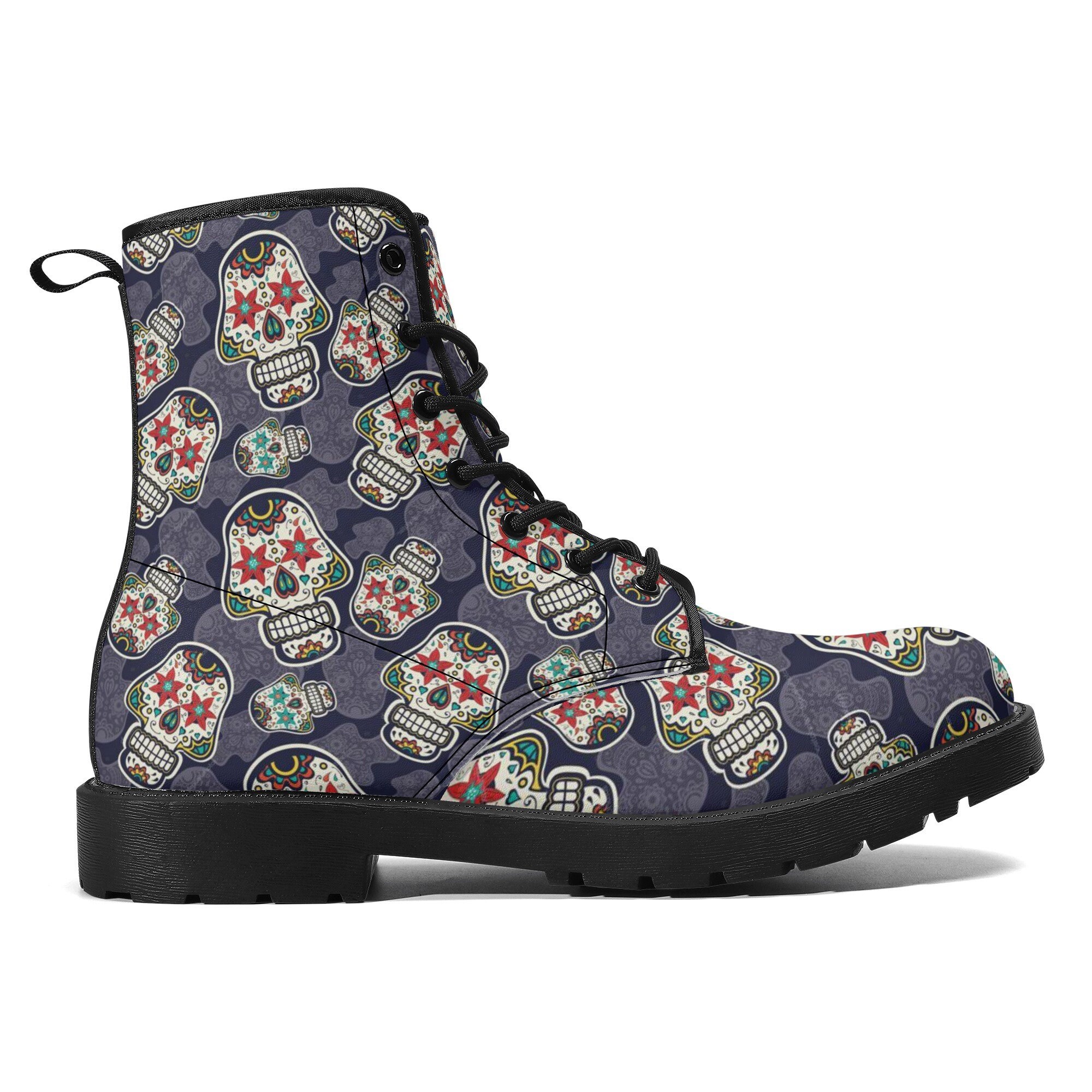 Pink Sugar Skull Floral Men's High Top Shoes