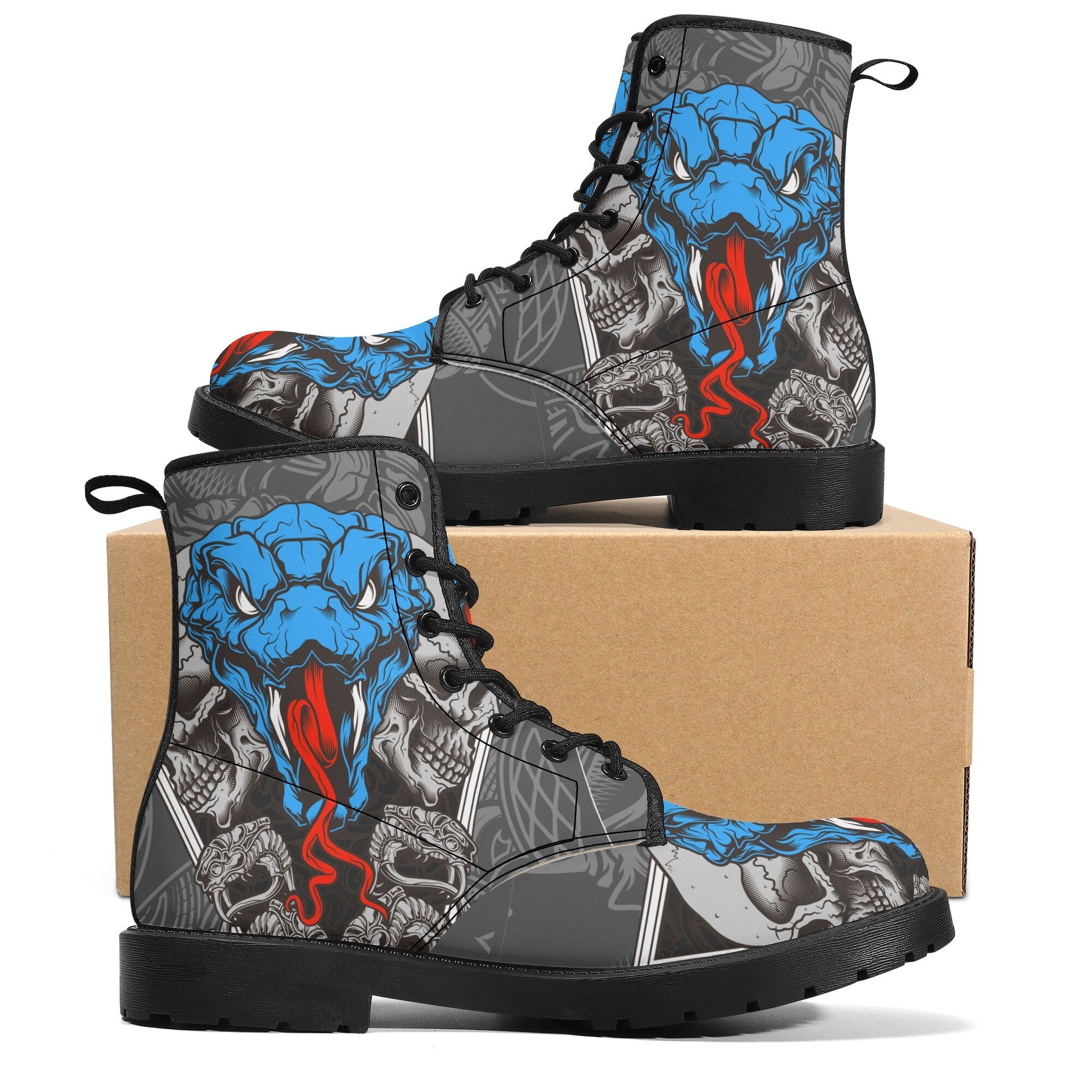 1460 skull leather ankle boots