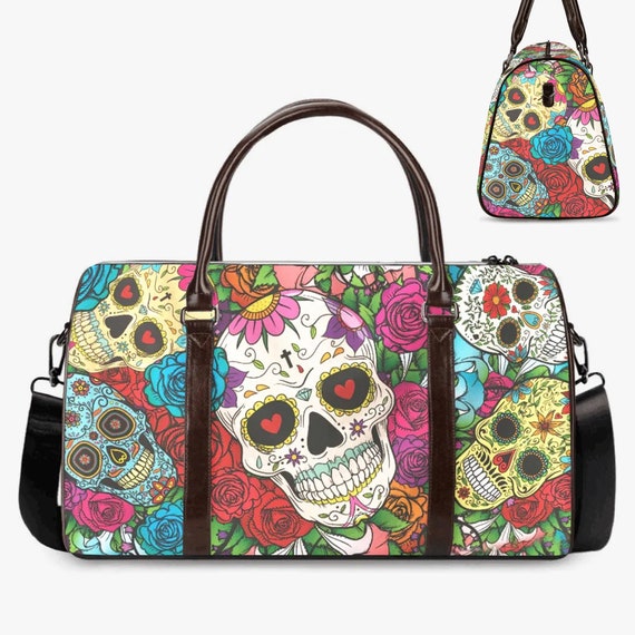 Mexican Skull Canvas Weekend Travel Bag Candy Skull Hospital Bag Duffel Bag Floral Skull Overnight Bag Cinco De Mayo Skull Weekend Bag Etsy Ireland