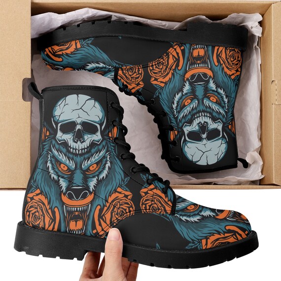 skull rubber boots