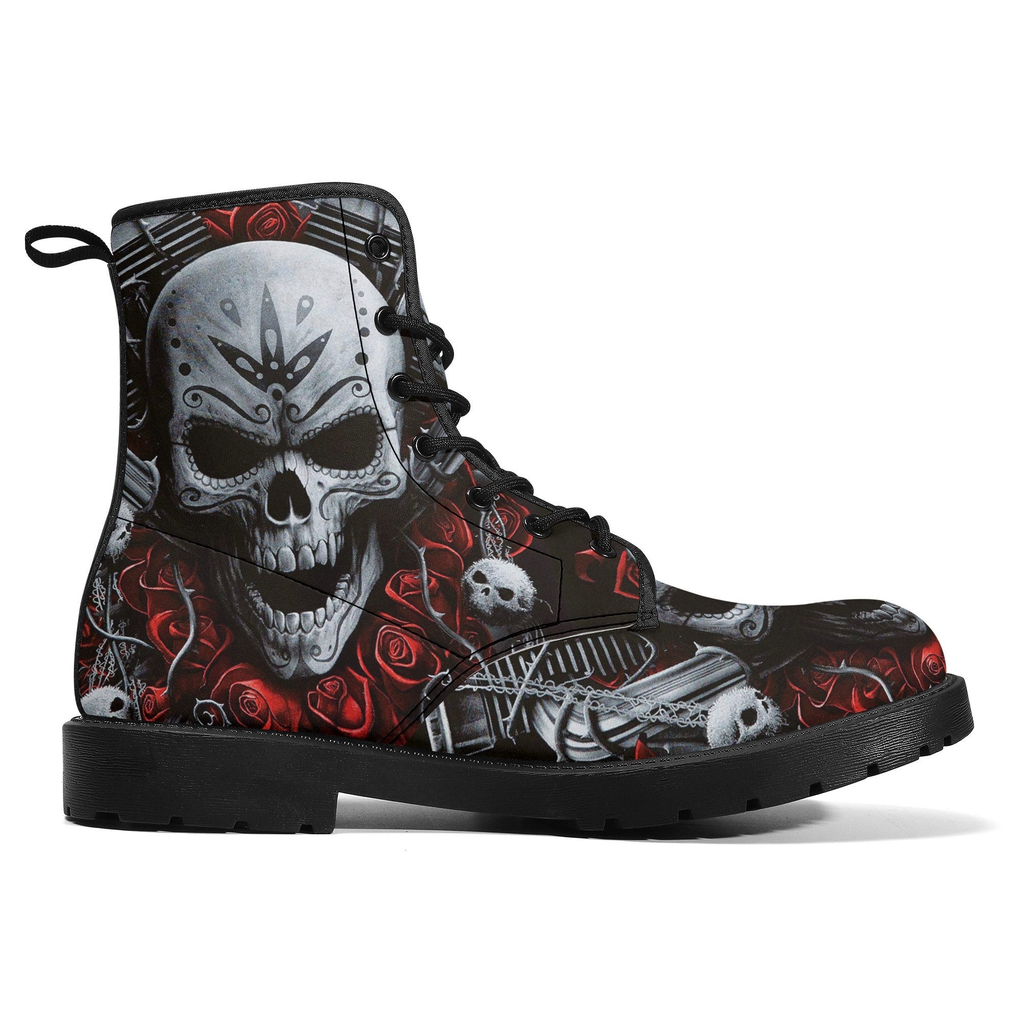 BOSETON Leather Skull & Bones Motorcycle Streampunk Boots Men’s Size 11.5 BOSETON 1809-1 295 Brown Leather Skull & Bones Motorcycle  main image 2