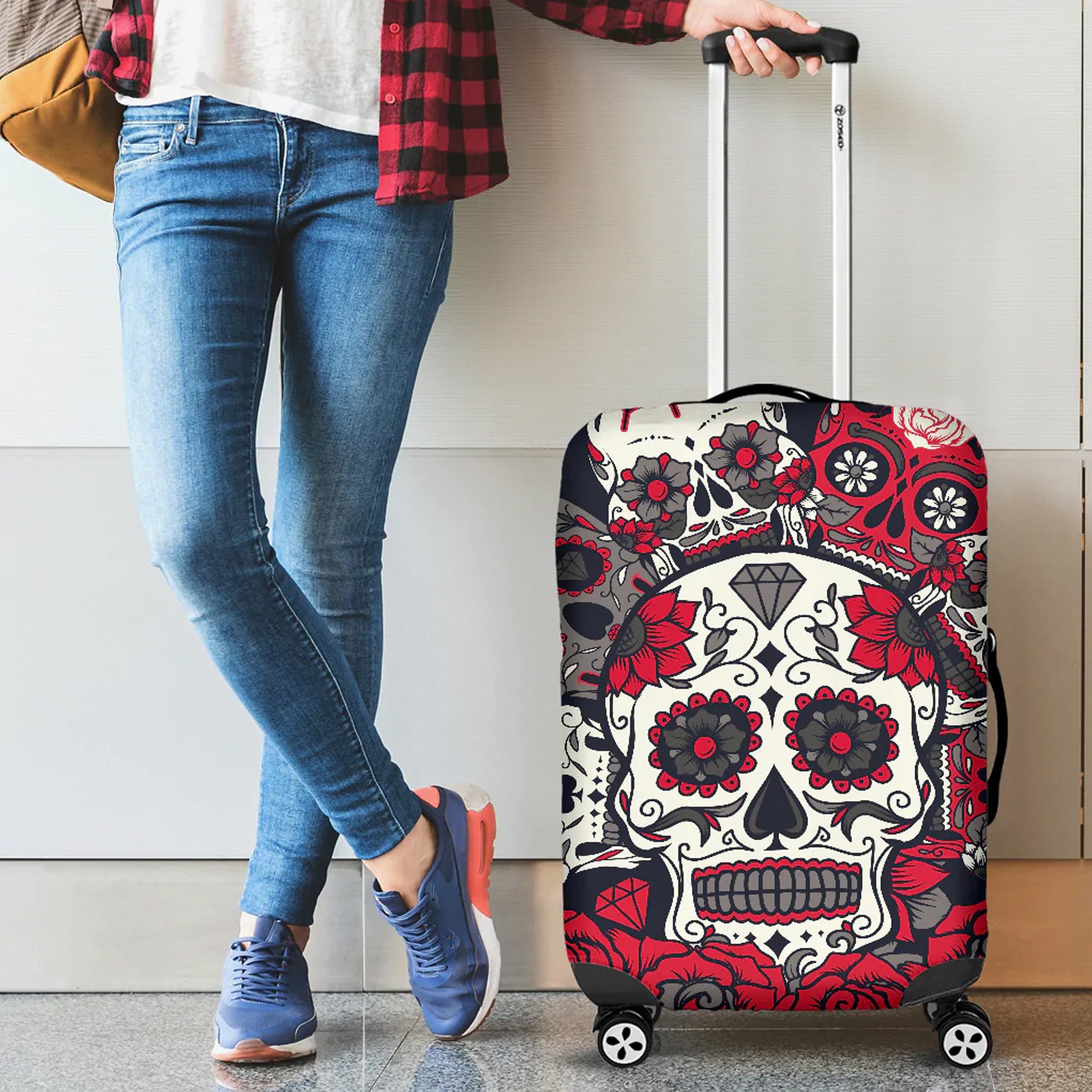 Sugar Skull Luggage Covers, Day of the Dead Candy Skull