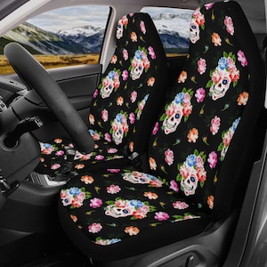 Trippy Skull Floral Car Seat Cover for Vehicle Retro Custom Seat Covers for  Car for Women Car Seat Cover Girl Skull Car Accessories -  Israel