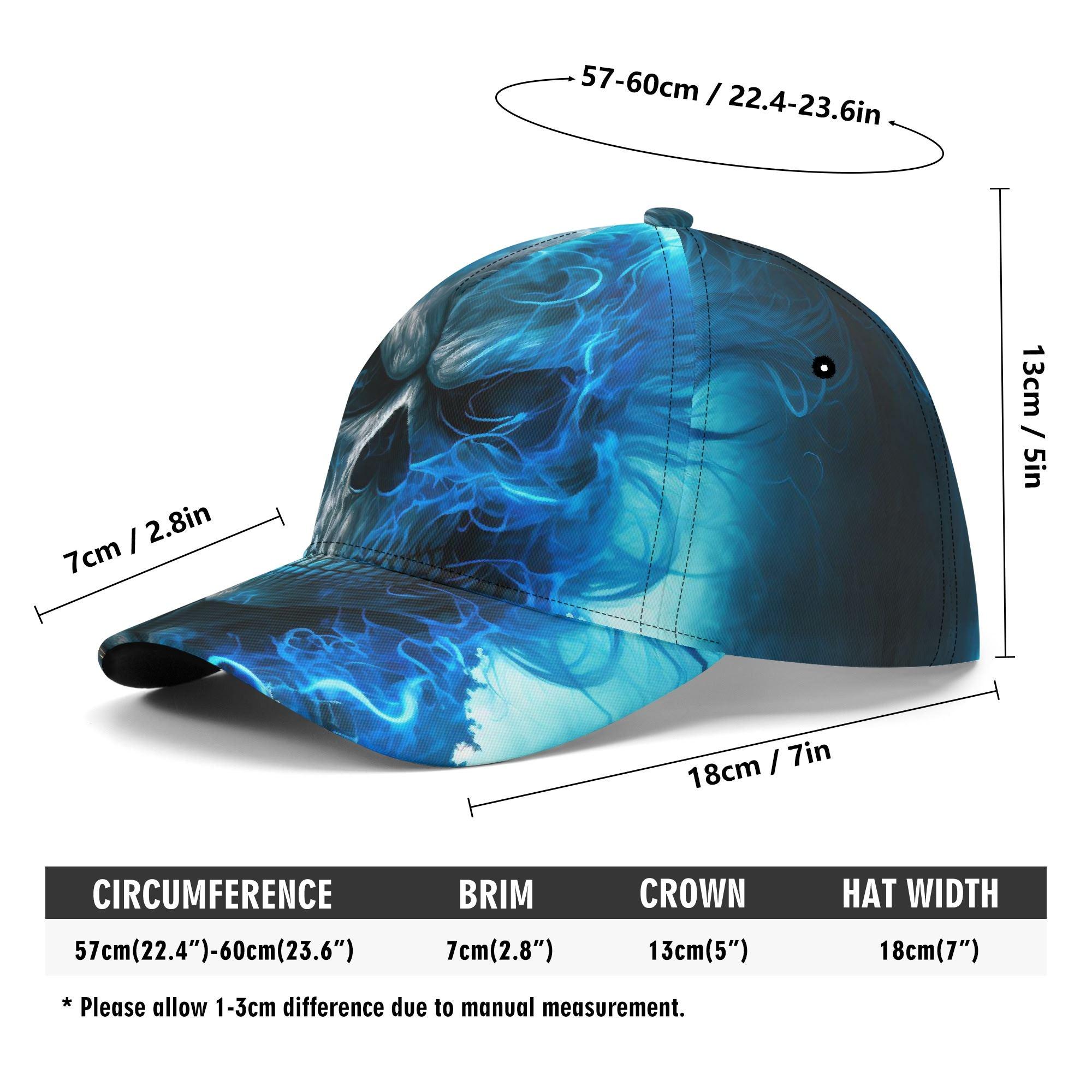 Gothic Skull Baseball Cap, Floral Skull Adjustable Hat  display picture 2