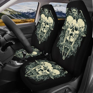Grim reaper Car Seat Cover skull car mat Halloween skull seat cover mat for car Death seat protector cover mat for car, ghost car seat cover