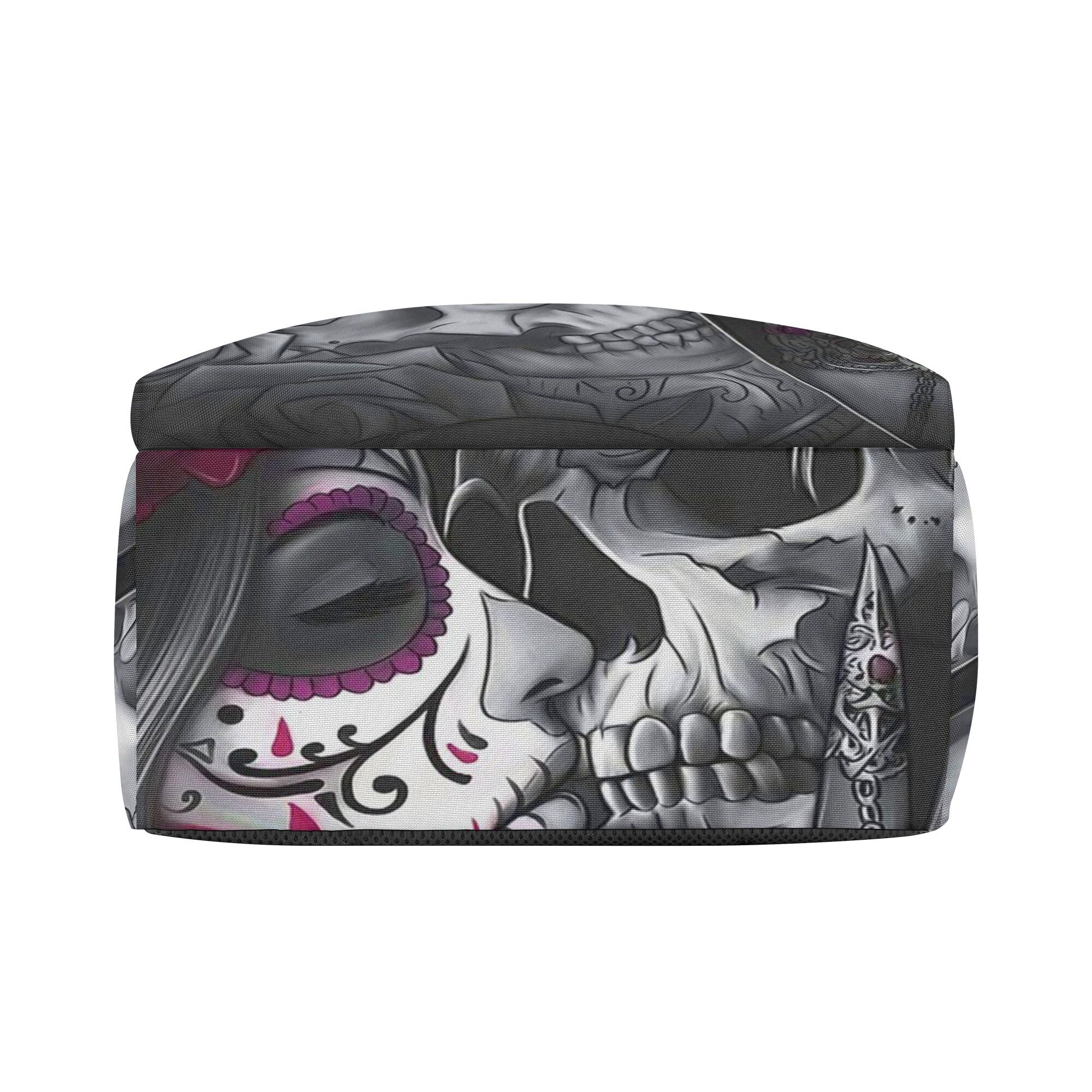 Faux Leather Sugar Skull Daypack with Matching Wallet - Lightweight & Functional Amazon.com: Sugar Skull Day of the Dead Backpack Purse Set  main image 2