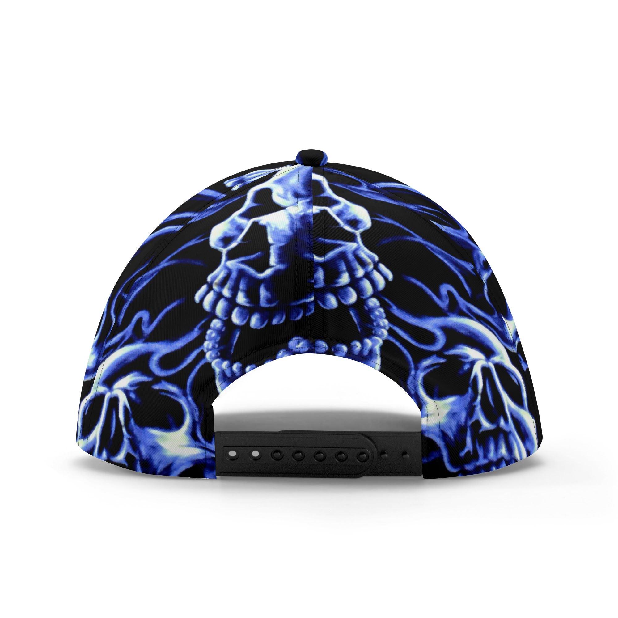 Berretto Baseball Militare Uomo - Teschio Nero E Blu - BHFC