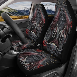 Ghost skull Car Seat Cover mat, Death skull seat cover mat for car Halloween skull skeleton seat cover, skull car mat, skull seat cover car