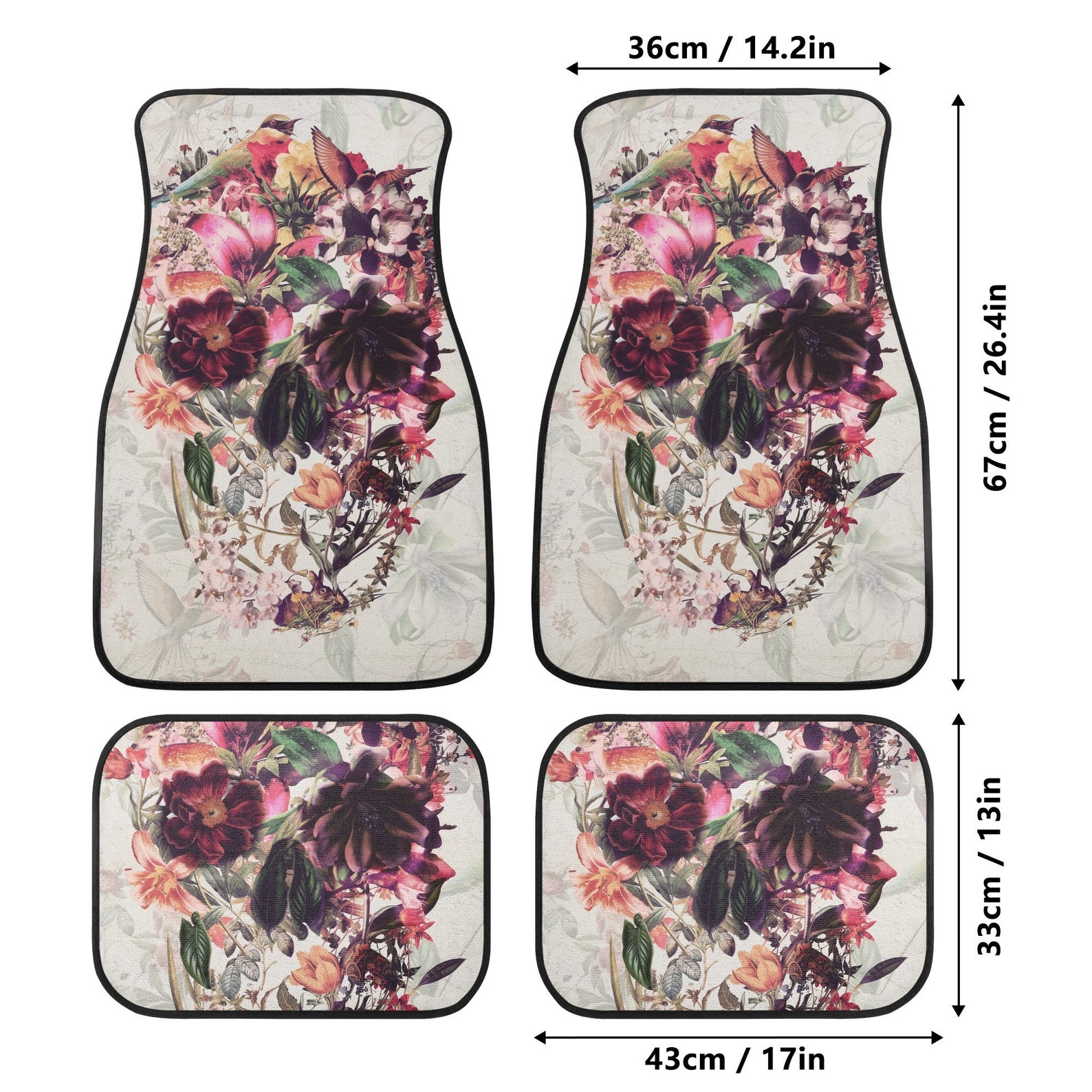 Rose Skull Pet Car Seat Cover main image 1