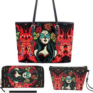 Mexiko Crossbody-tasche, Zuckerschädel Mädchen Geldbörse, Calaveras Schädeltasche mit Schultergurt, Süßigkeiten Schädel Geldbörse, Zuckerschädel Mädchen Handtasche Geldbörse