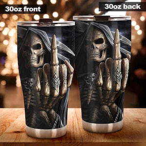 Grim reaper mug, floral skull tumbler, gothic skull tumbler flaming skull jumbo Mug grim reaper coffee mug, rose skull tumblr, gothic tumblr