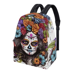 Dia de los Muertos Schädel Handtasche, mexikanischer Schädel Rucksack für die Schule, Cinco de Mayo Schädel Schultasche, Zuckerschädel Mädchen Schultasche, Süßigkeiten