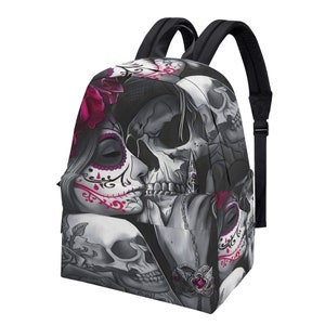 Zuckerschädel Rucksack, Tag der Toten Rucksack, Candy Skull Rucksack, Zuckerschädel Geldbörse, Zuckerschädel Schultertasche, Mexiko Schädelrucksack