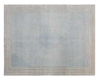 Antique Turkish Oushak Rug 330x405 cm (10'10" x 13'3"), Vintage Handmade Wool, 60+ Years Old Oversized Area Rug