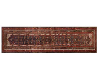 60+ Years Old Vintage Turkish Oushak Rug Runner 116x484 cm (3'10"x15'10") – Handmade Narrow Hallway Runner, Antique Long Floor Carpet