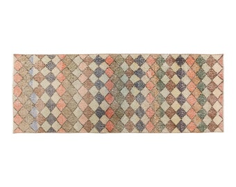 Small Rug, 2'3" x 6'1" feet /69 x 186 cm,Vintage Rug,Turkish Rug,Abstract design rug,Trend Rug, Muted Colors Rug, Shabby Rug, FREE SHIPPING