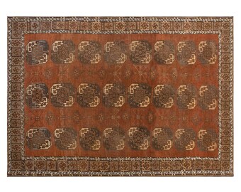Bohemian Turkish Oushak Rug, 60+ Years Old – Handwoven Wool on Wool, Naturally Dyed, Vintage Anatolian Design – 248x350 cm / 8.1x11.5 ft