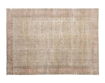 Turkish Rug, Vintage Rug, Area Rug, 7.11 x 11.4 feet, Oushak Rug, Antique Rug, Oriental Rug, Handmade Rug, Decorative Rug,Large Rug,Old Rug