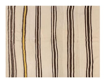 Striped Design Turkish Kilim Rug,Stripe Kilim Rug,140x185 cm,Minimalist Modern Kilim Rug,Striped Turkish Rug, Striped Kilim Rug 4.6x6 feet