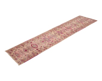 2'8 X 11'9 ft Vintage Rug Runner,Floor Oushak Rug,Hallway Turkish Rug Runner,Oushak Rugs,long runner, narrow long runner,Oushak Long Runner