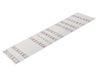 Handwoven Striped Turkish Kilim Runner Rug 73x275 cm (2'4" x 9'), Vintage Narrow Flatweave Wool Rug with Muted Tone, Perfect Entryway Accent