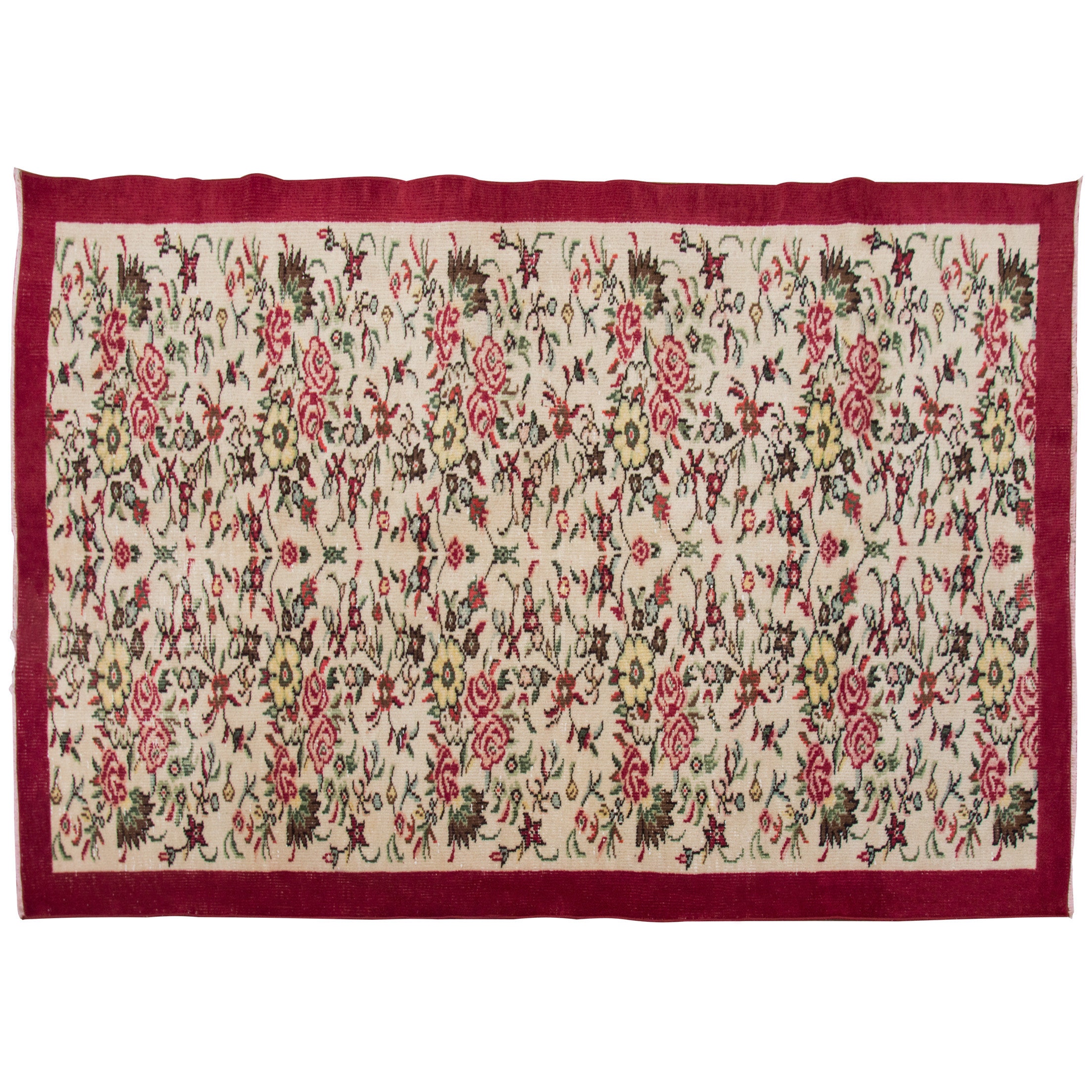 120 x 221 cm Vintage Anatolian Rug Turkish Carpet Rug 3'11 x 7'3 ft Designer Boho Rug Living Room Rug